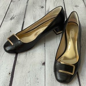 Coach Black Leather Shoes w/Gold accents - 6.5
